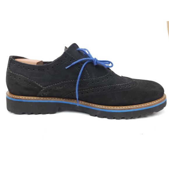 Bruno Magli Mens Black Suede Brogue Wingtip Oxfords Blue Accents Size US 12 M main image 6